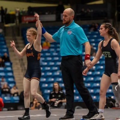 Youth wrestling instruction at Southwest Wrestling Camp
