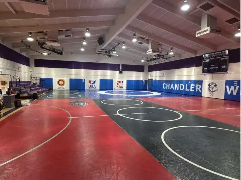 inside the wrestling room in Chandler, AZ