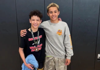 Wrestlers at Folkstyle State at Crismon High School in Queen Creek, AZ